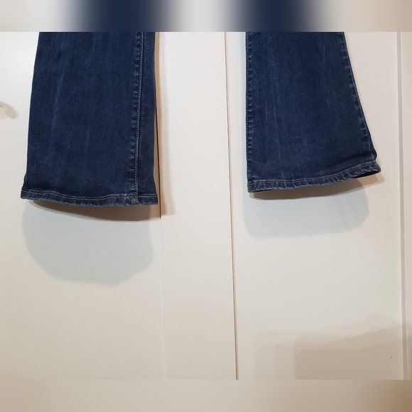 Calvin Klein Flare Stretch Blue Denim Jeans Size 2 X 32 Whiskering Fading - Picture 7 of 14